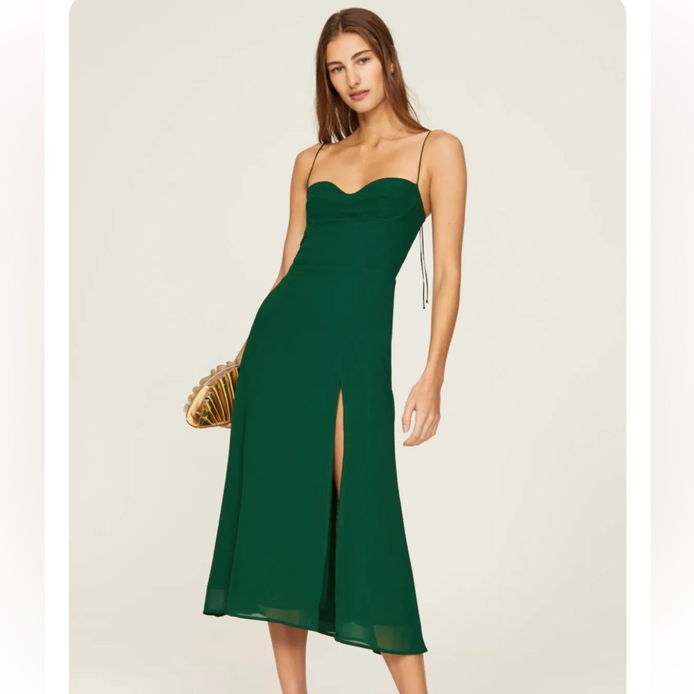 Reformation Juliette dress in emerald green size 8